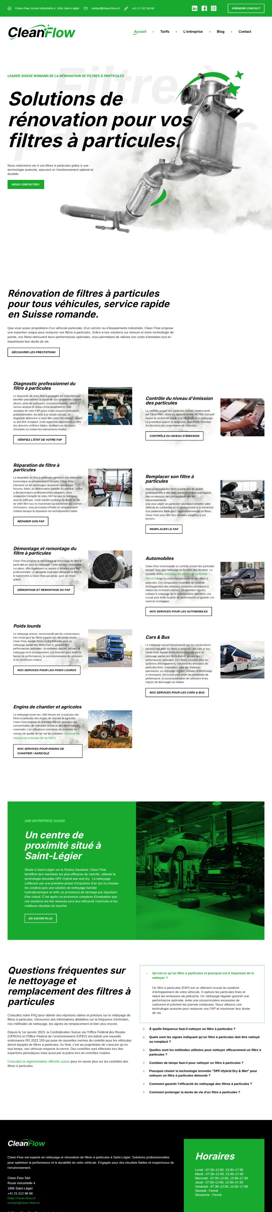 Capture du site Clean Flow