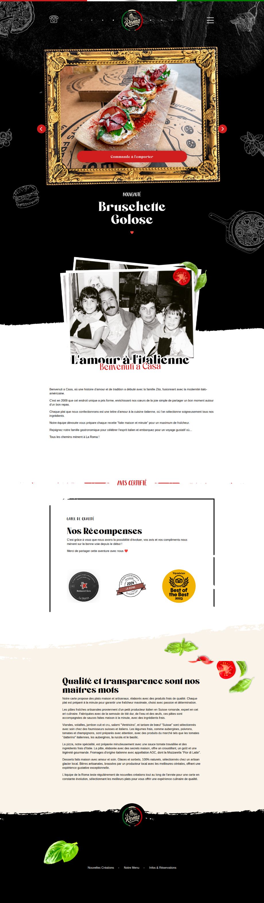 Capture du site La Roma